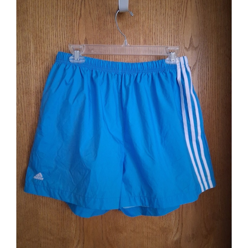 Adidas Shorts Men's XL Blue Nylon Y2K VTG Gym Performance Retro Streetwear